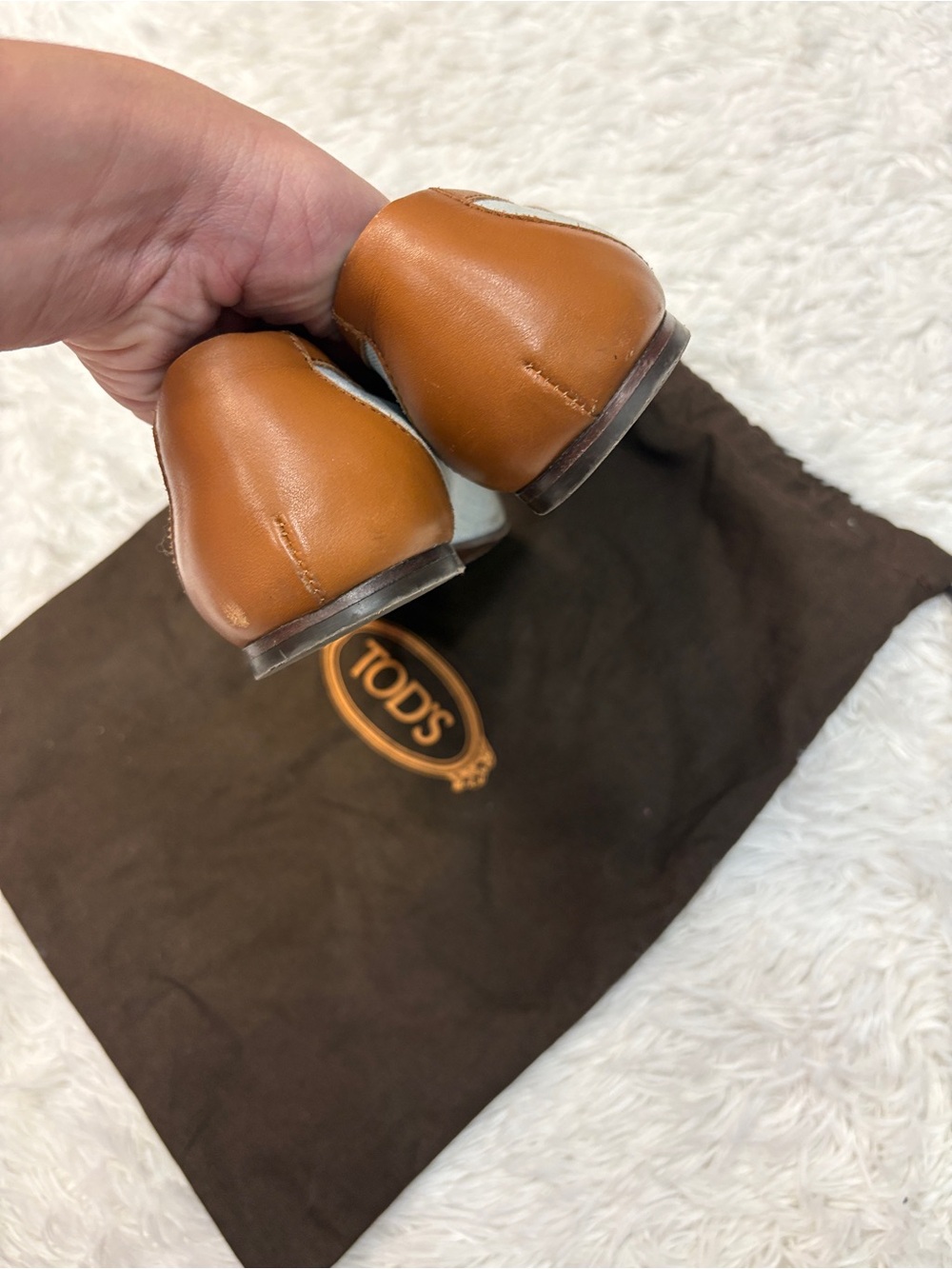 Tods Kate denim loafers blue & tan - Picture 11 of 13